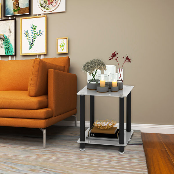 Latitude Run® Glass End Table Set with Storage Wayfair
